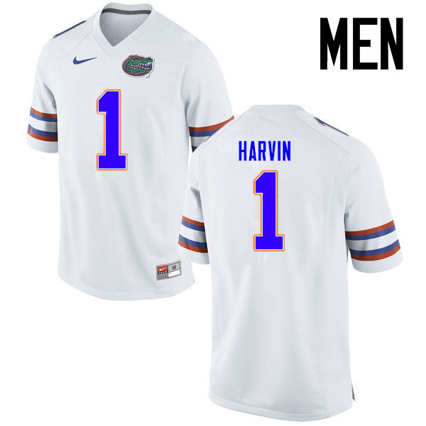 Men Florida Gators #1 Percy Harvin College Football Jerseys Sale-White - Click Image to Close